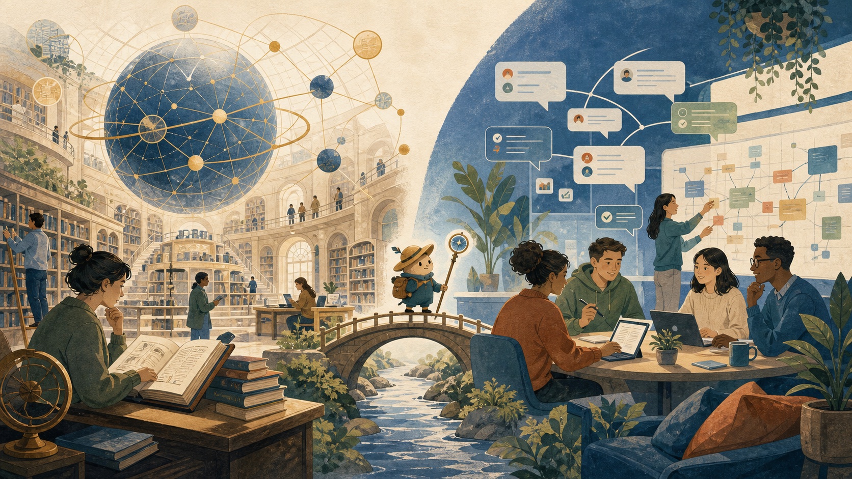A broad enterprise discovery library compared with a Slack-first crew completing connected work